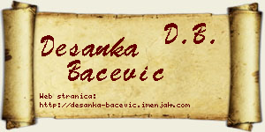 Desanka Bačević vizit kartica